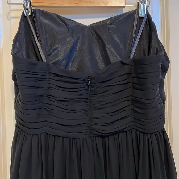 Eliza J strapless pleated front high low chiffon gown - Picture 3 of 7